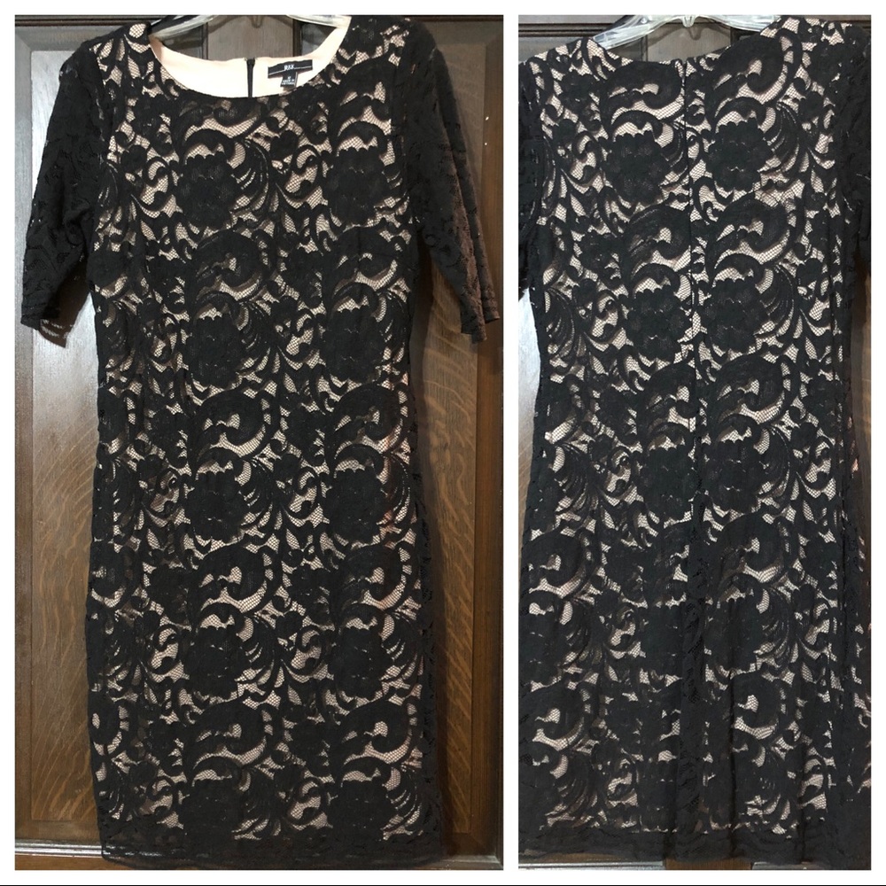 FITTED LACE MIDI DRESS